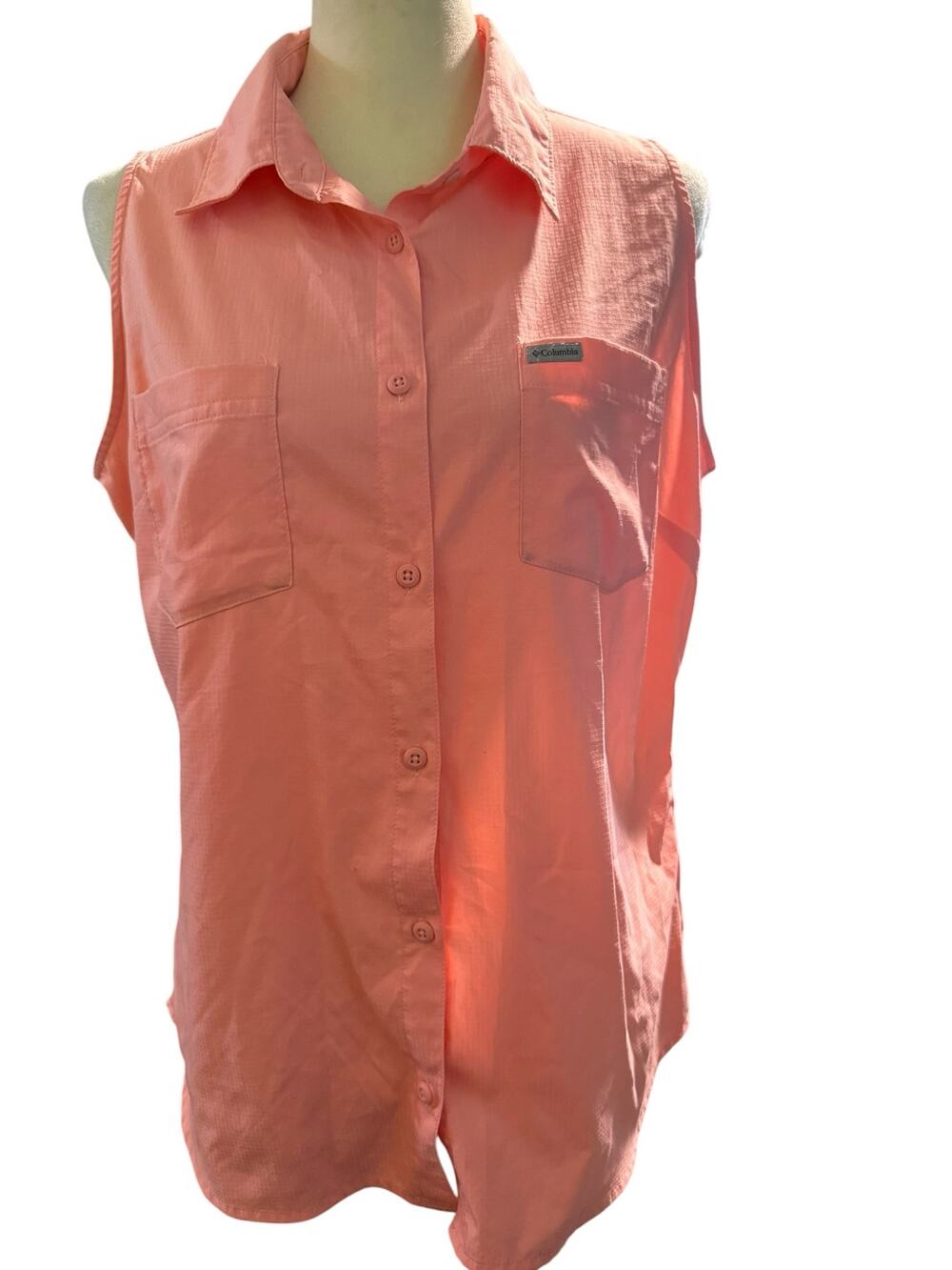 Columbia Tamiami Sleeveless Shirt, Tiki Pink, Gorpcore Outdoors, Women's Large